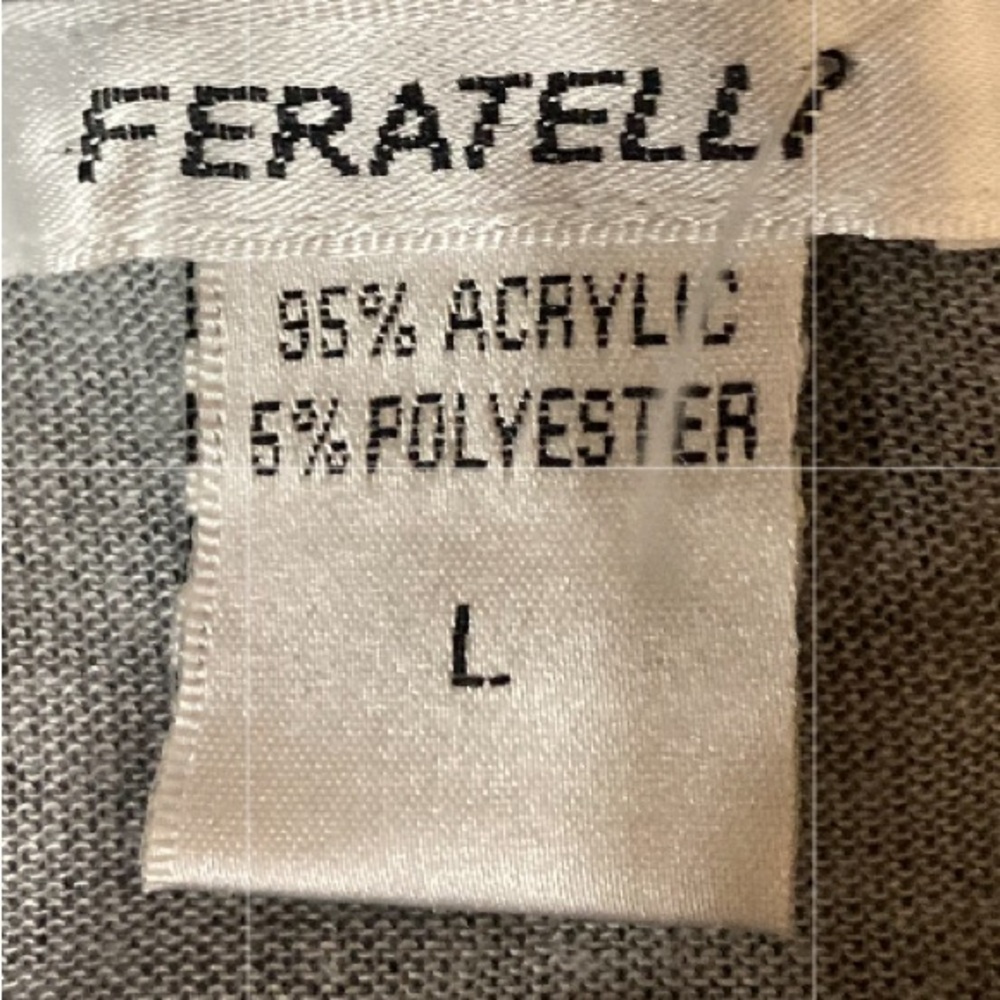FERATELLI mixed Pattern Grey Mesh Flowy Tunic Women’s Size L - Picture 5 of 5